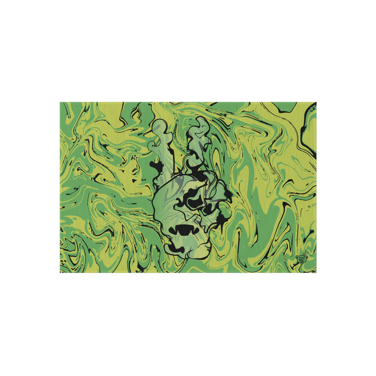 Laza Peace Hand Green — Indoor/Outdoor Rug