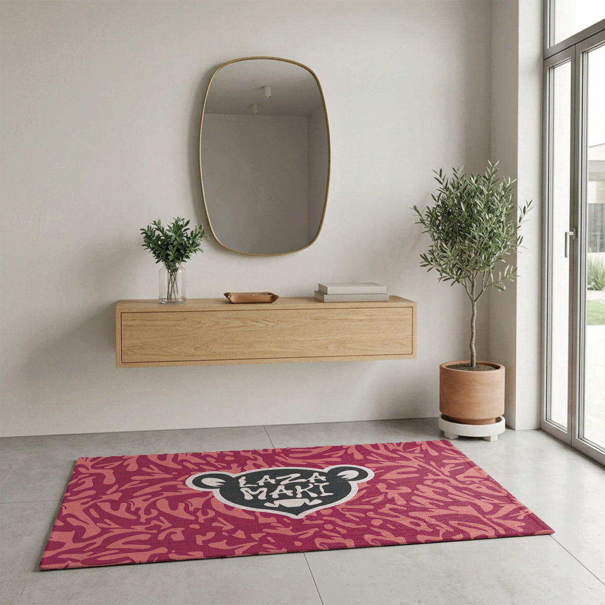 Feral Blush Red/Pink — Indoor/Outdoor Rug — Laza Maki Signature