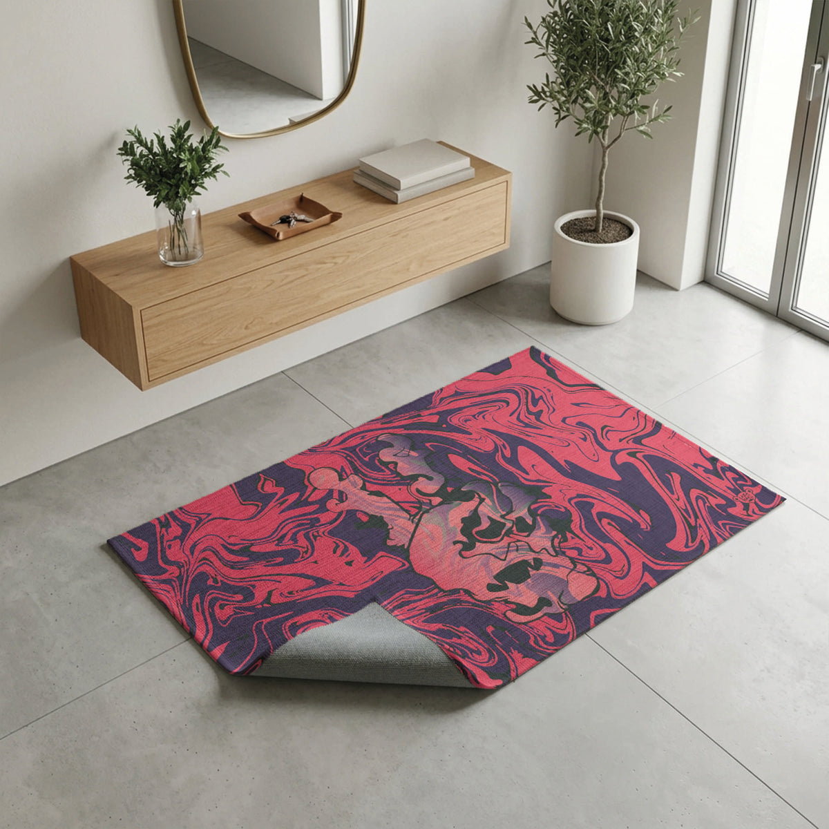 Laza Peace Hand Red/Purple — Indoor/Outdoor Rug