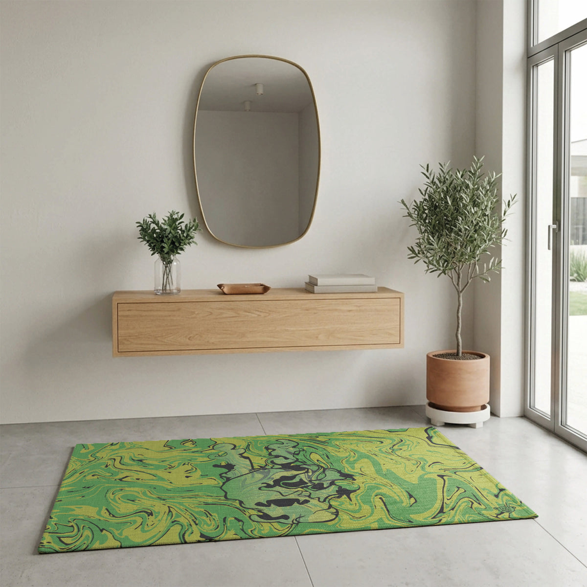 Laza Peace Hand Green — Indoor/Outdoor Rug