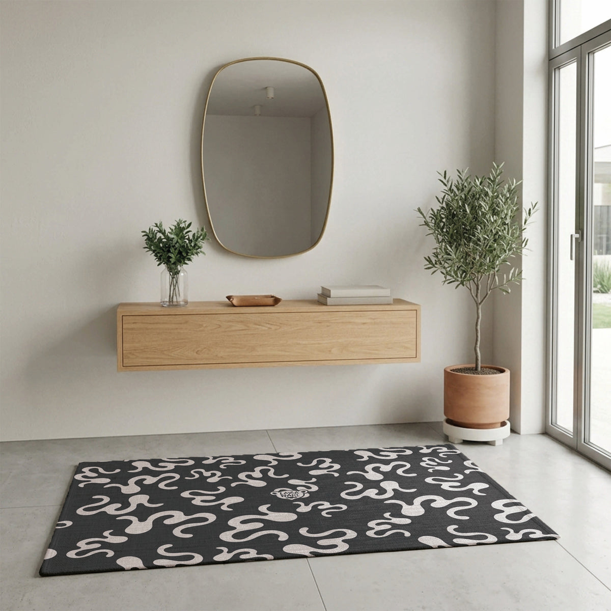 Splash Black/White — Indoor/Outdoor Rug — Laza Maki Signature