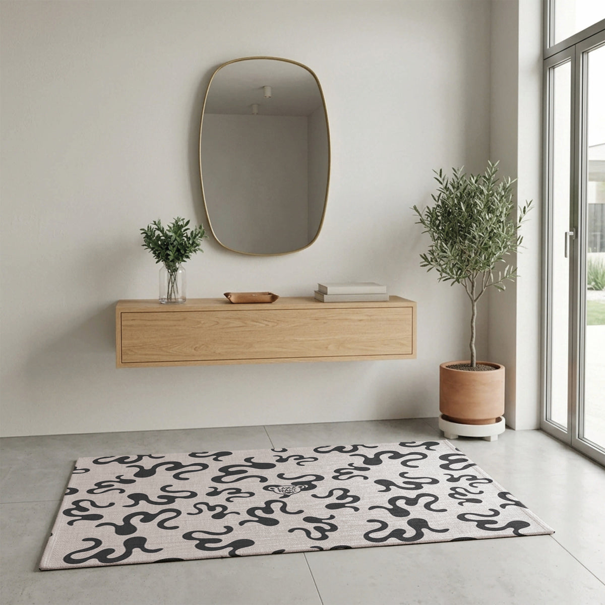 Splash White/Black — Indoor/Outdoor Rug — Laza Maki Signature