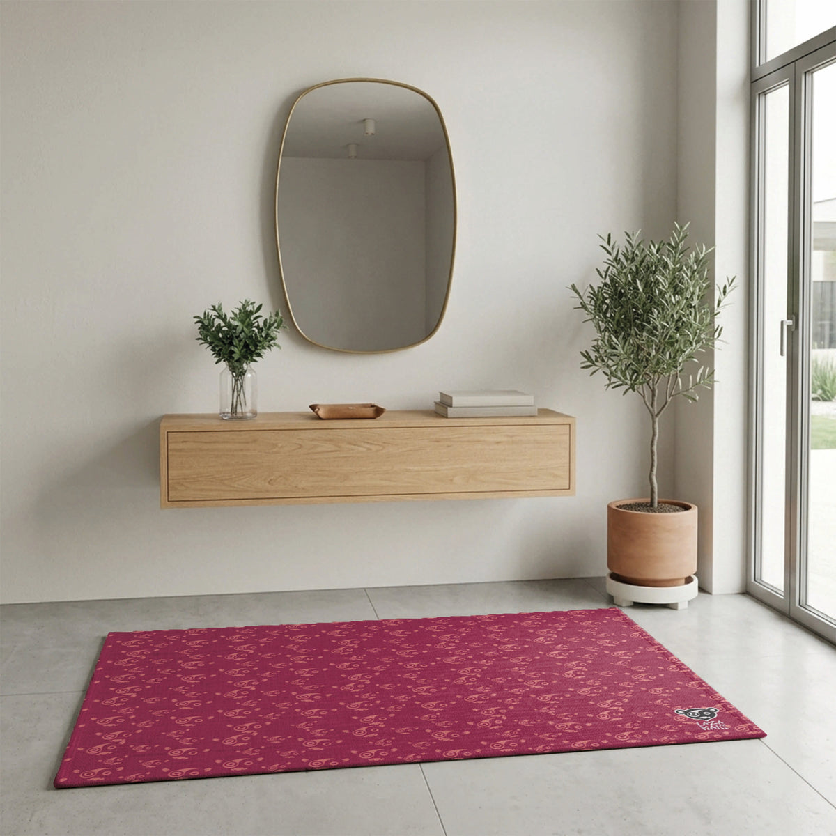 Laza Face Red/Pink — Indoor/Outdoor Rug