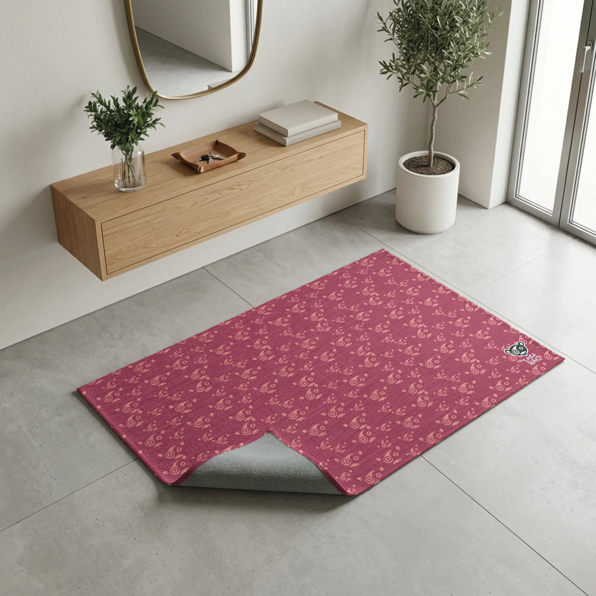 Laza Face Red/Pink — Indoor/Outdoor Rug
