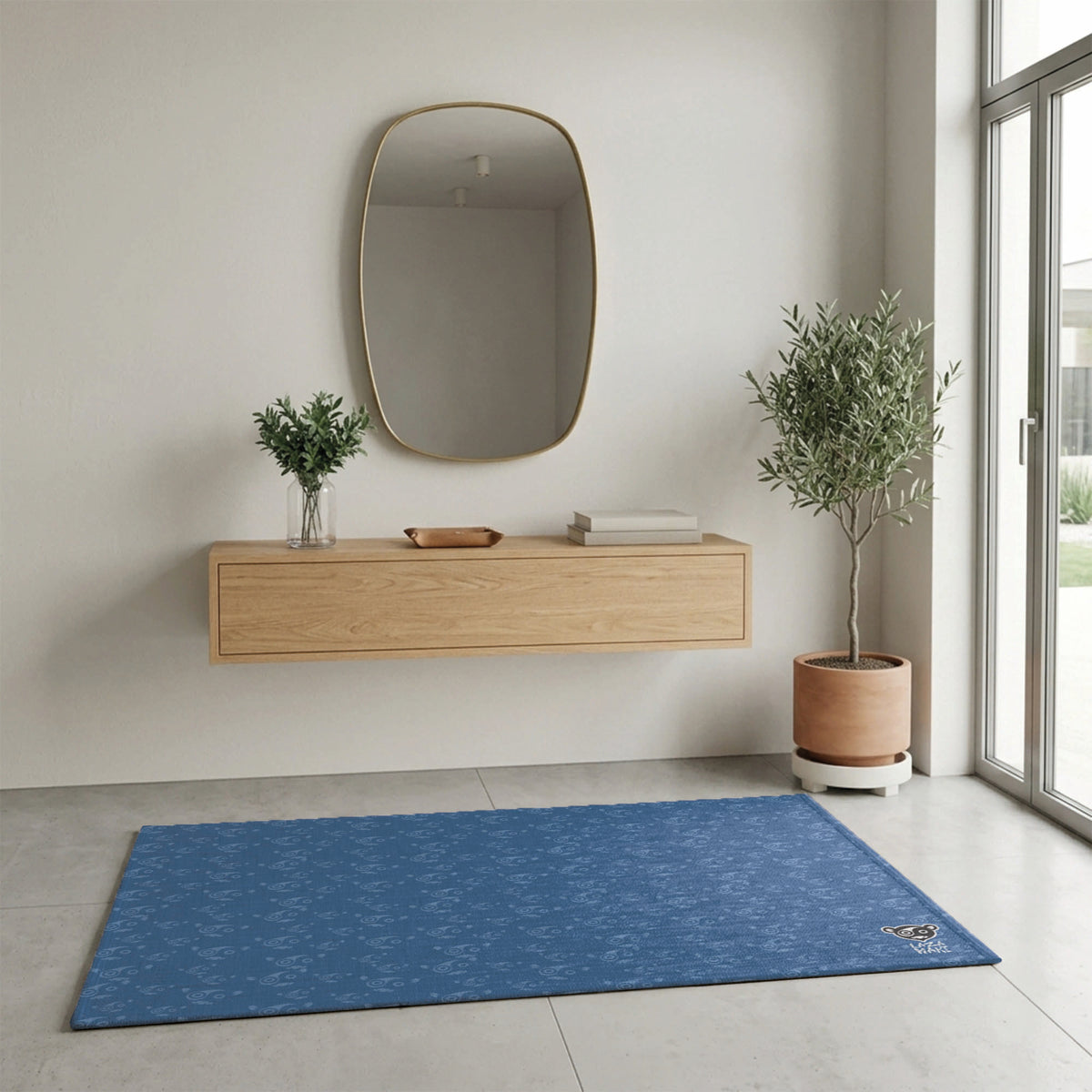Laza Face Blue— Indoor/Outdoor Rug