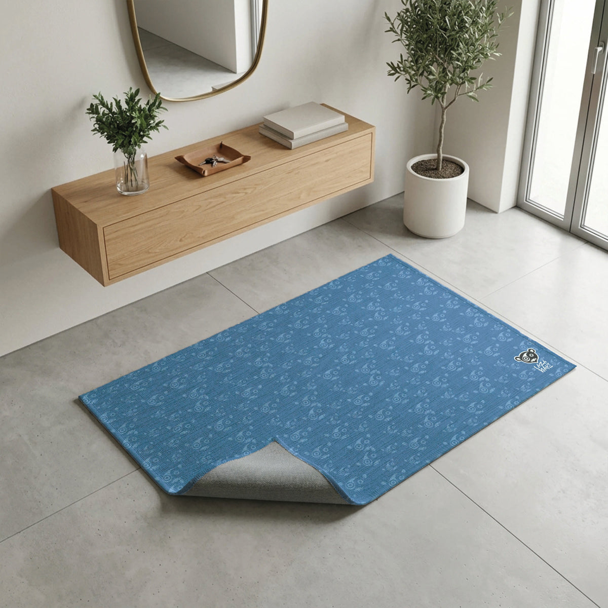 Laza Face Blue— Indoor/Outdoor Rug